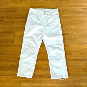 Levi's Women's White Wedgie Straight Cropped Jeans Denim Sz 29 High Rise Casual